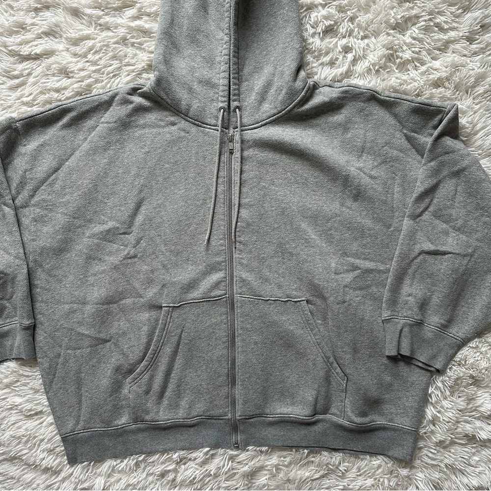 Jcrew Heritage Fleece Zip Up Hoodie Gray Size 3X - Picture 3 of 12